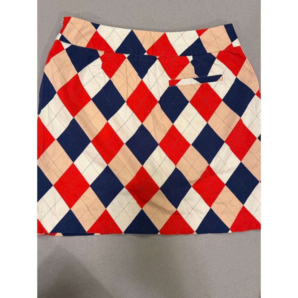 LoudMouth Ladies Size 2 Argyle Golf Skort Red Navy White - Picture 6 of 8